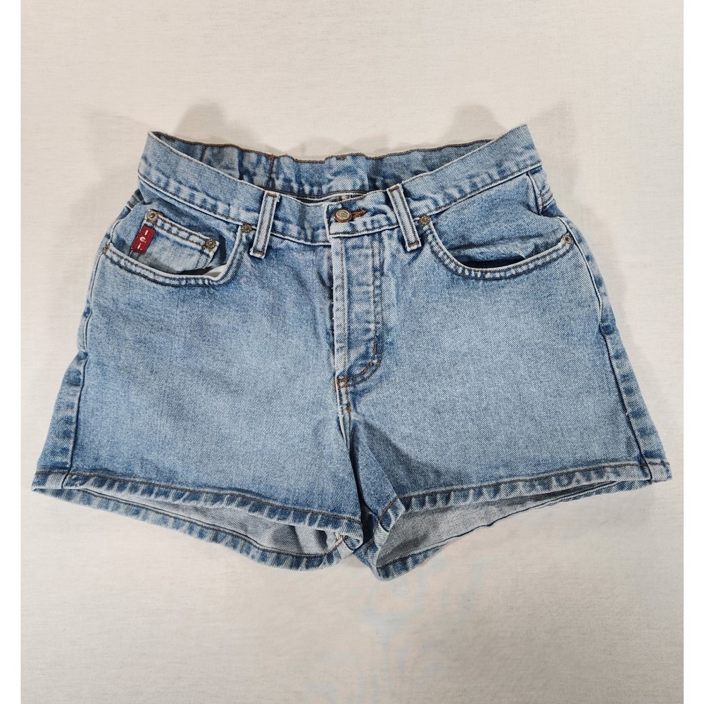 L.E.I. Y2k Denim Shorts Women 9 Light Wash High Waisted Button Fly Vintage 90s